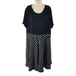 Bedoar Black and White Polka Dot Midi Dress